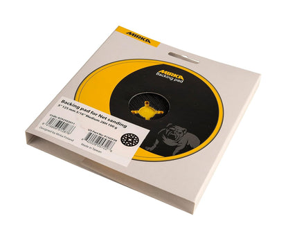 Mirka 5" Backup Pad – Hook & Loop, 28 Holes, Medium Foam (915GV28)