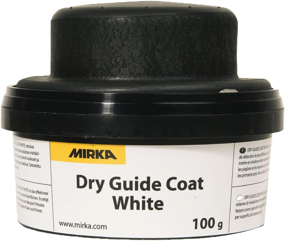 Mirka Dry Guide Coat White with Applicator 100g – For Dark Colour Surfaces